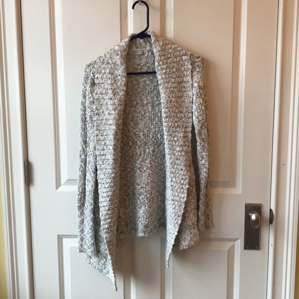 Tobi Speckled Black and White Cardigan Medium